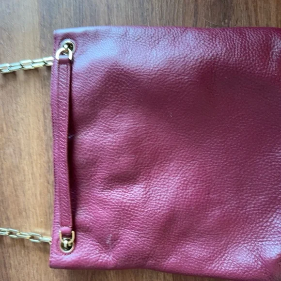 Tory Burch Plum Leather Chain Shoulder Bag - Picture 9 of 10
